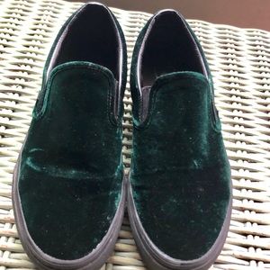 Green velvet Vans
